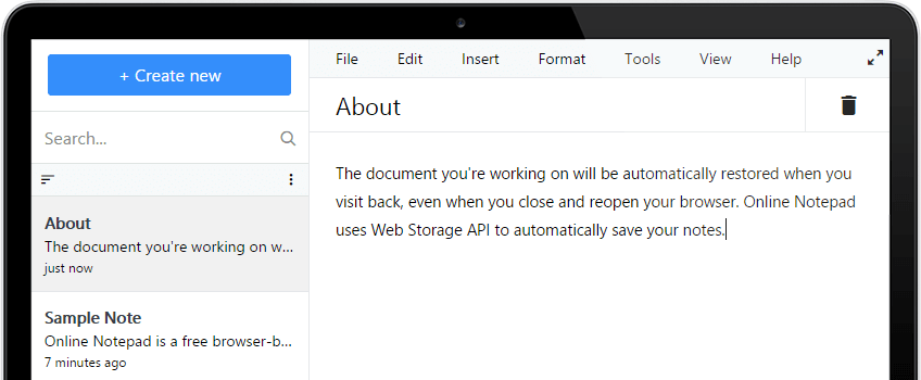 Soapseo Online Notepad Screenshot